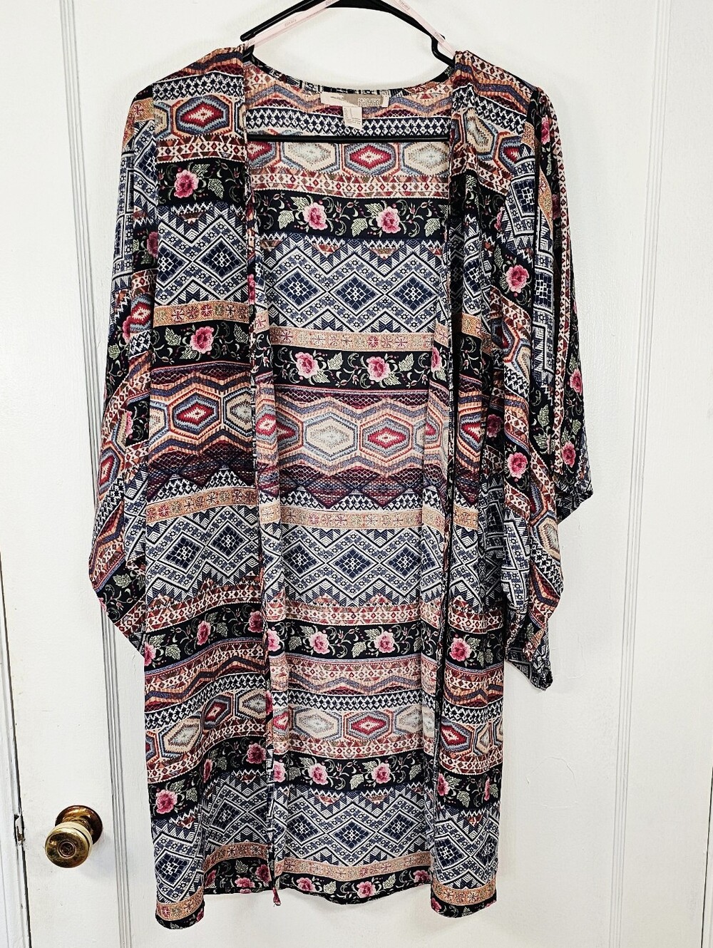 Bohemian Floral Striped Kimono